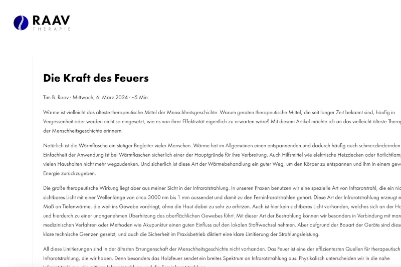 Artikel im Blog von RAAV Therapie